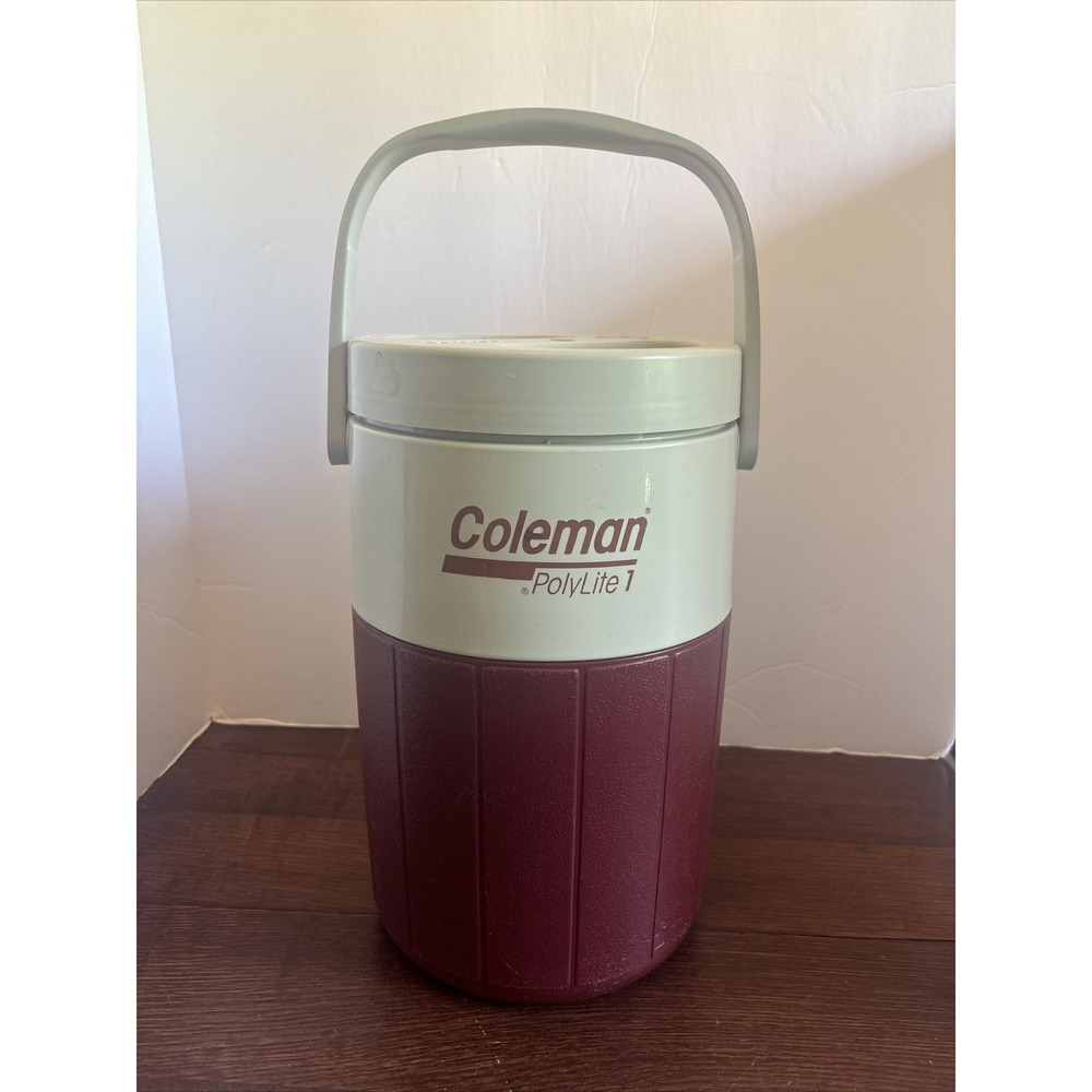 VTG Coleman PolyLite 1 Gallon Personal Water Cooler Jug 5596 Maroon Spout Handle
